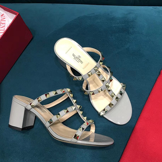 Valentino Garavani Rockstud Calfskin Leather Sandal Light Blue V18601