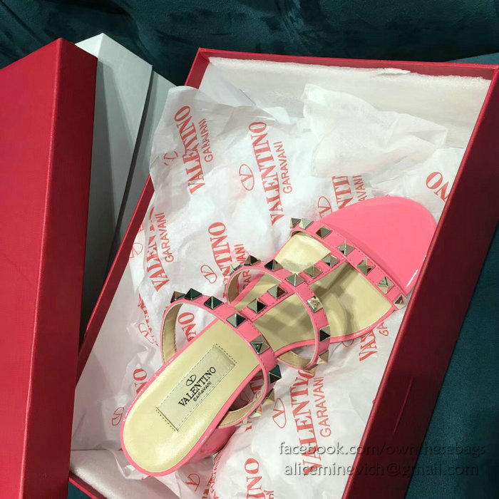 Valentino Garavani Rockstud Calfskin Leather Sandal Pink V18601