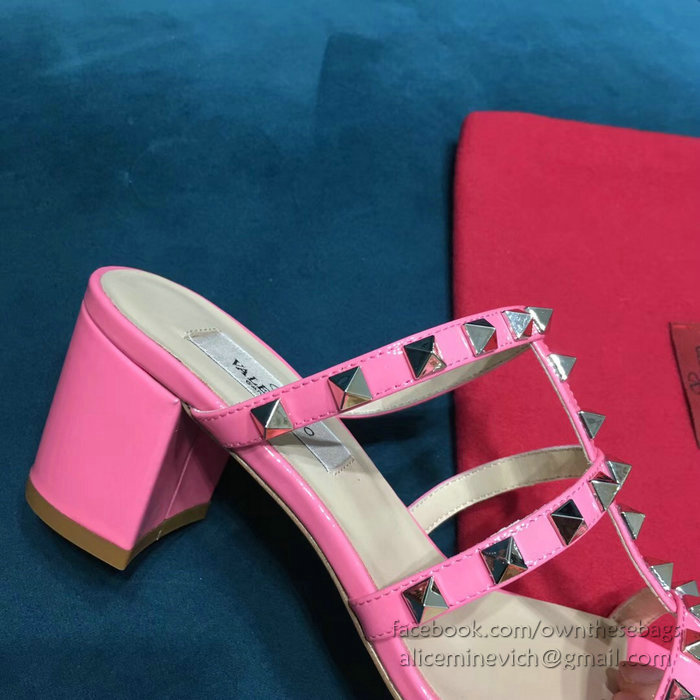 Valentino Garavani Rockstud Calfskin Leather Sandal Pink V18601