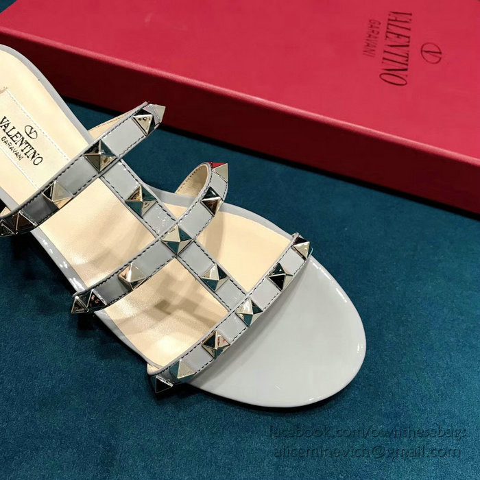 Valentino Garavani Rockstud Flat Sandal Light Blue V18602