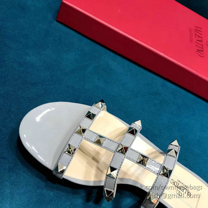 Valentino Garavani Rockstud Flat Sandal Light Blue V18602