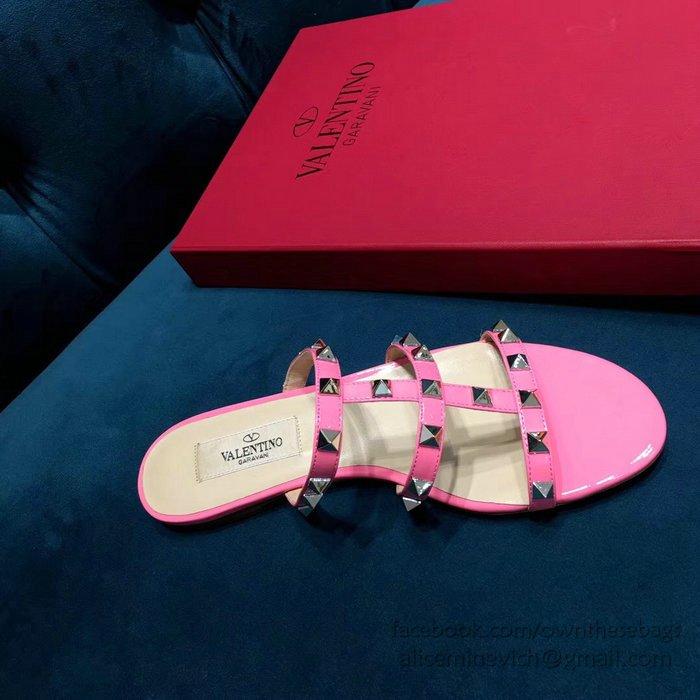 Valentino Garavani Rockstud Flat Sandal Pink V18602