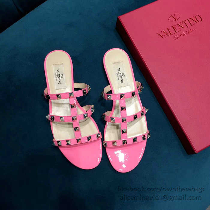 Valentino Garavani Rockstud Flat Sandal Pink V18602