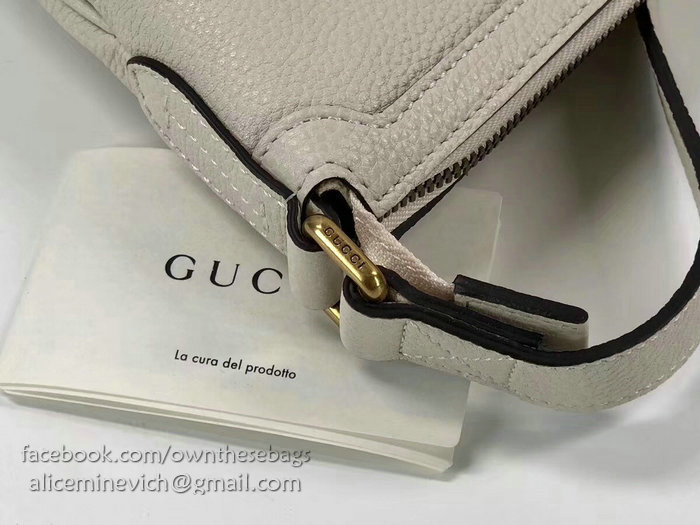 Gucci Print Half-moon Hobo Bag White 523588