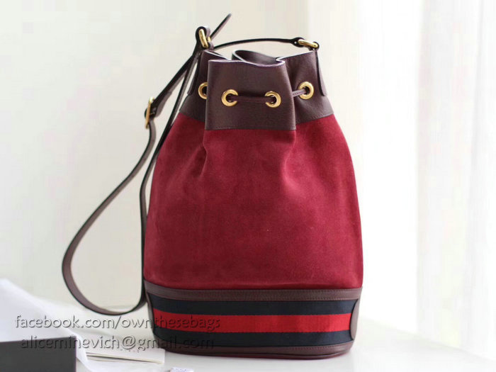 Gucci Suede Bucket Bag Red 503886