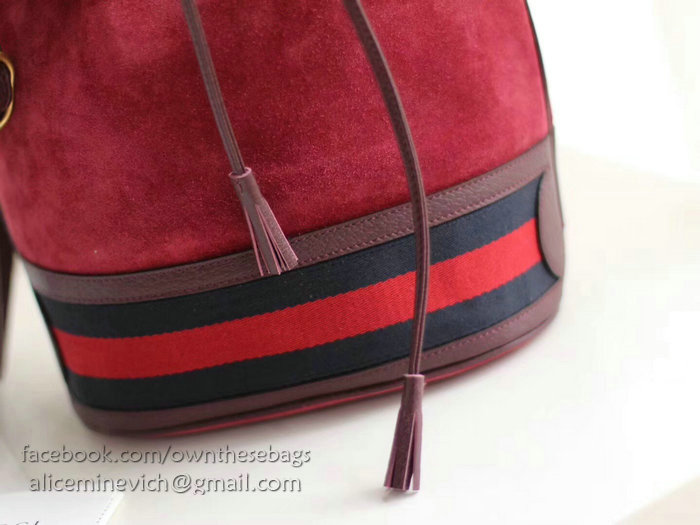 Gucci Suede Bucket Bag Red 503886