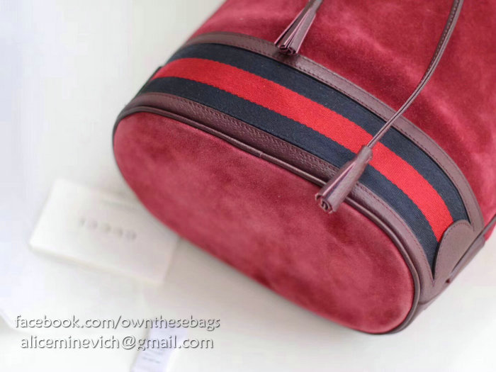 Gucci Suede Bucket Bag Red 503886