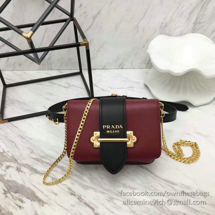 Prada Cahier Belt Bag Burgundy 1BL004