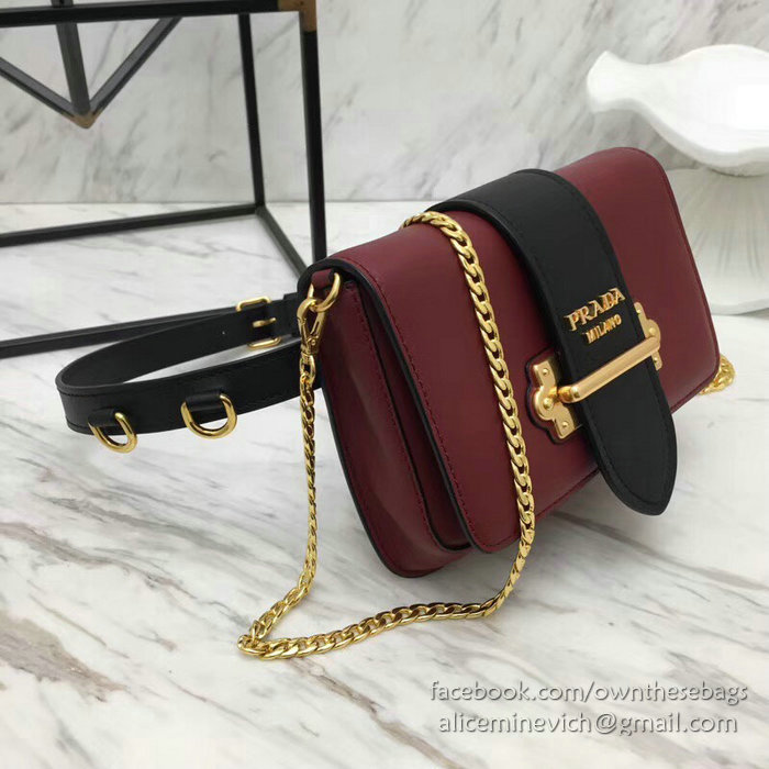 Prada Cahier Belt Bag Burgundy 1BL004