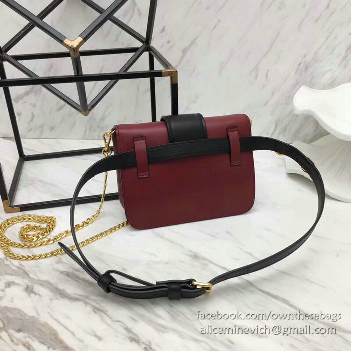 Prada Cahier Belt Bag Burgundy 1BL004