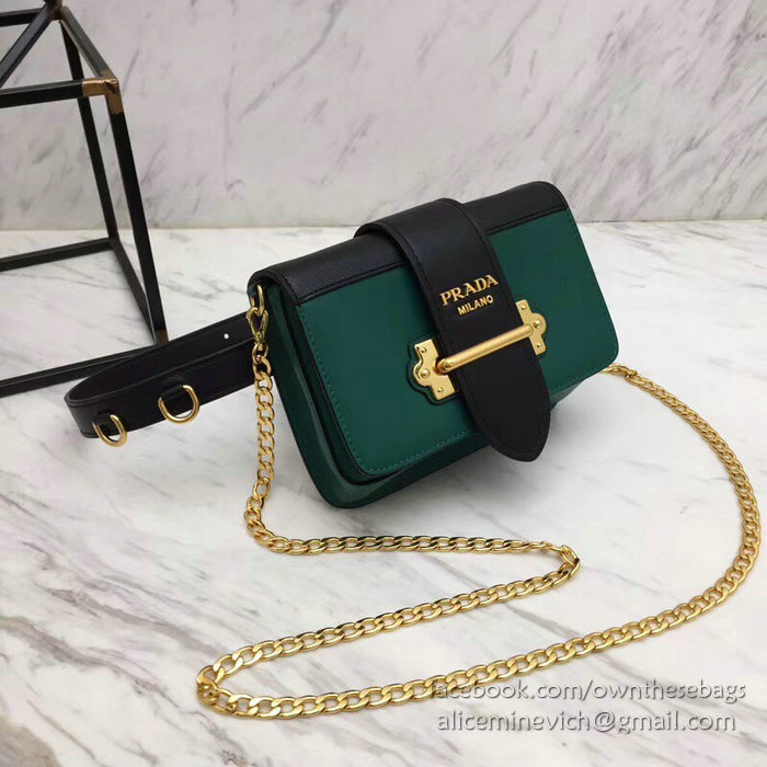 Prada Cahier Belt Bag Green and Black 1BL004