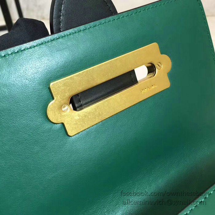 Prada Cahier Belt Bag Green and Black 1BL004