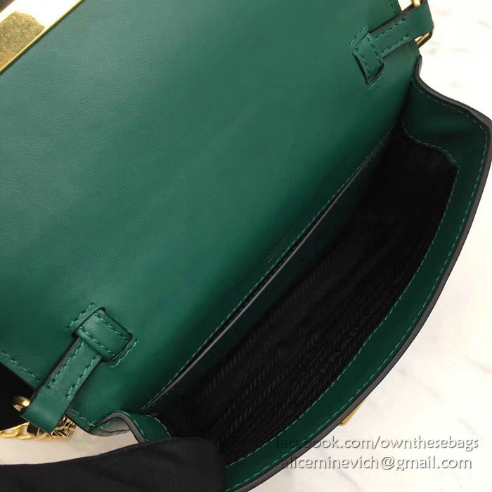 Prada Cahier Belt Bag Green and Black 1BL004