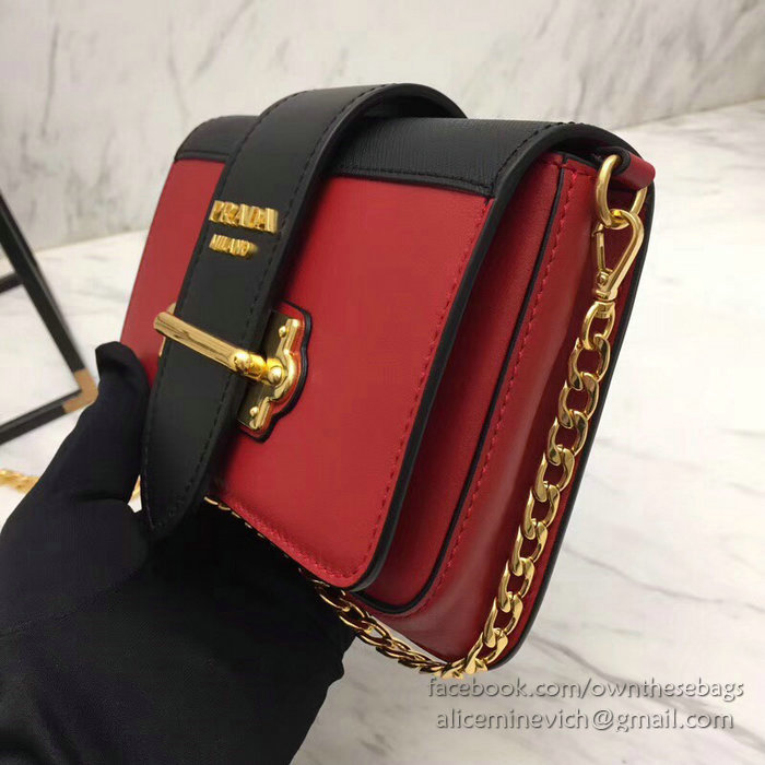 Prada Cahier Belt Bag Red and Black 1BL004