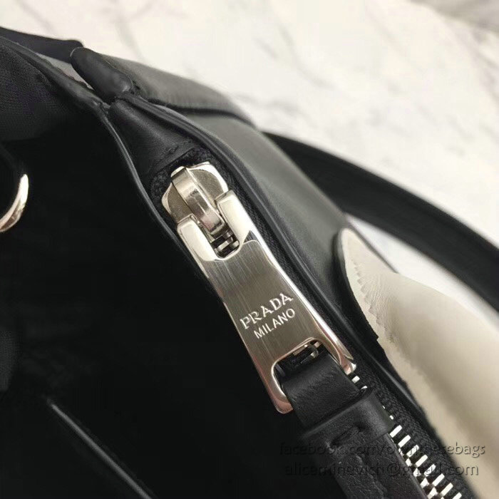 Prada Concept Leather Handbag Black 1BA175