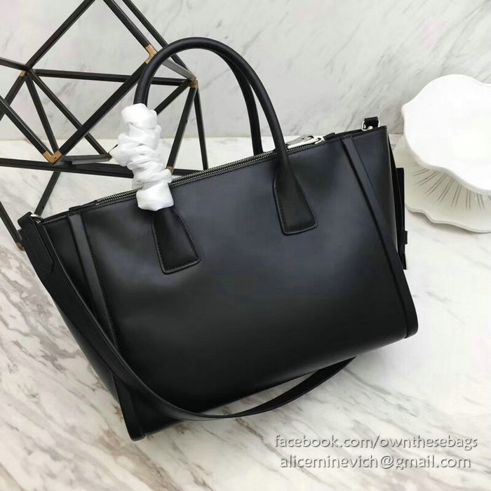 Prada Concept Leather Handbag Black 1BA183