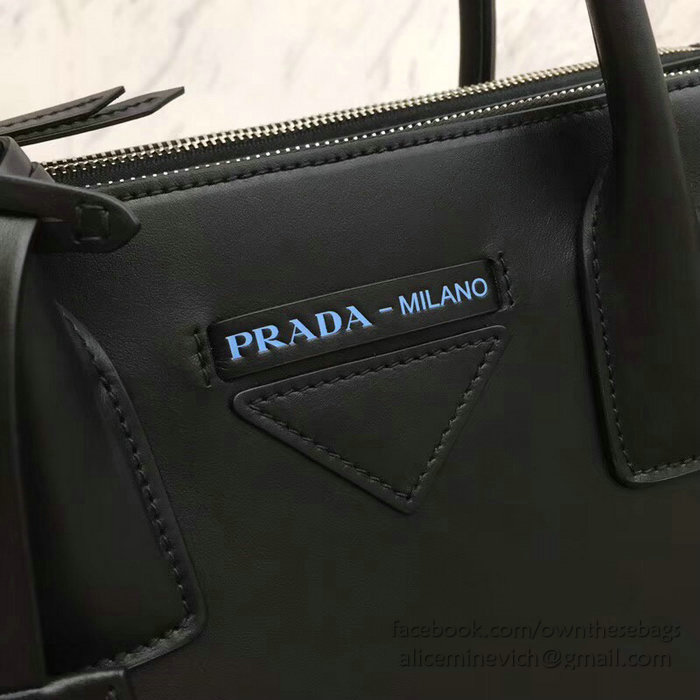 Prada Concept Leather Handbag Black 1BA183