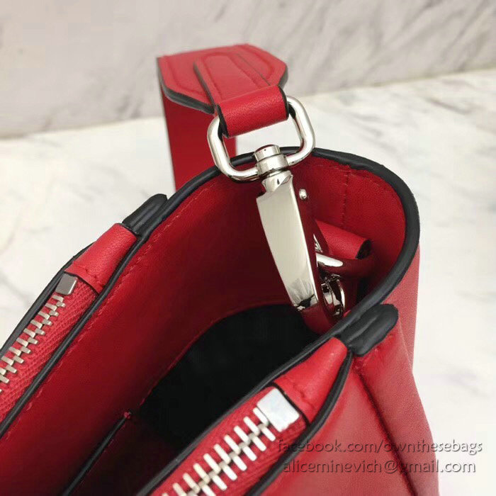 Prada Concept Leather Handbag Red 1BA175