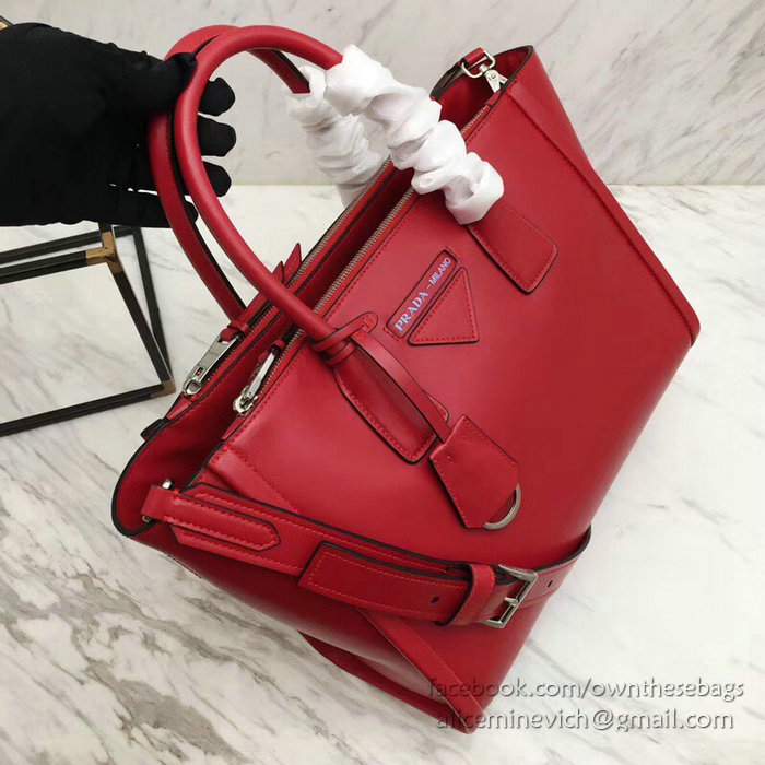 Prada Concept Leather Handbag Red 1BA183