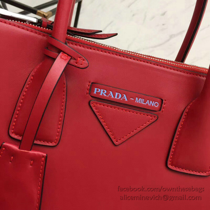 Prada Concept Leather Handbag Red 1BA183