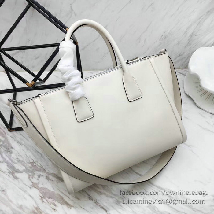 Prada Concept Leather Handbag White 1BA183