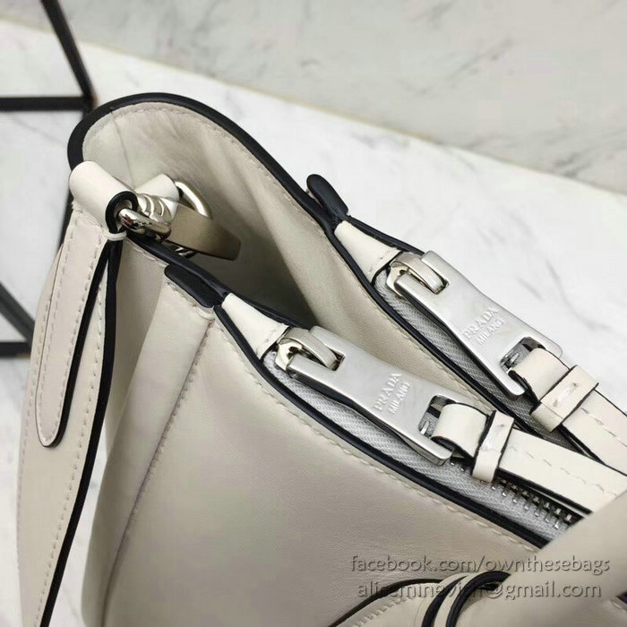 Prada Concept Leather Handbag White 1BA183