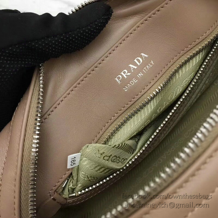 Prada Diagramme Leather Handbag Pink 1BB113