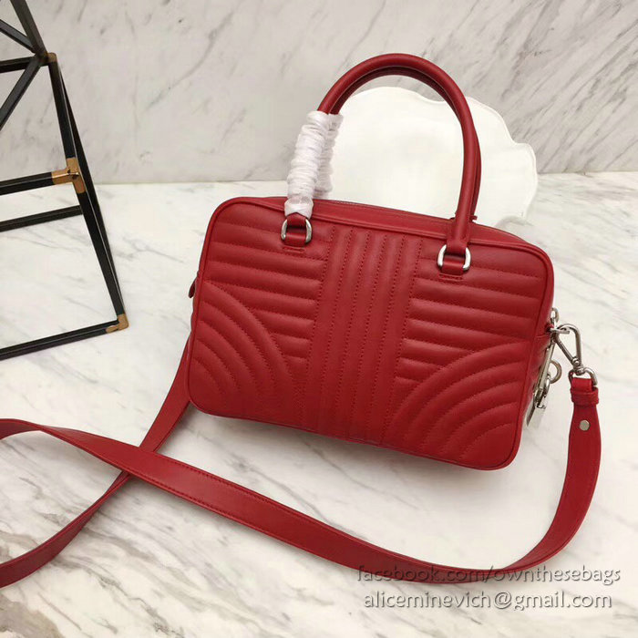 Prada Diagramme Leather Handbag Red 1BB113