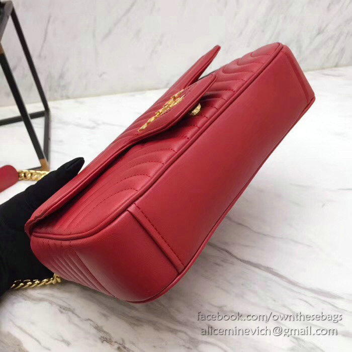 Prada Diagramme Leather Shoulder Bag Red 1BD108