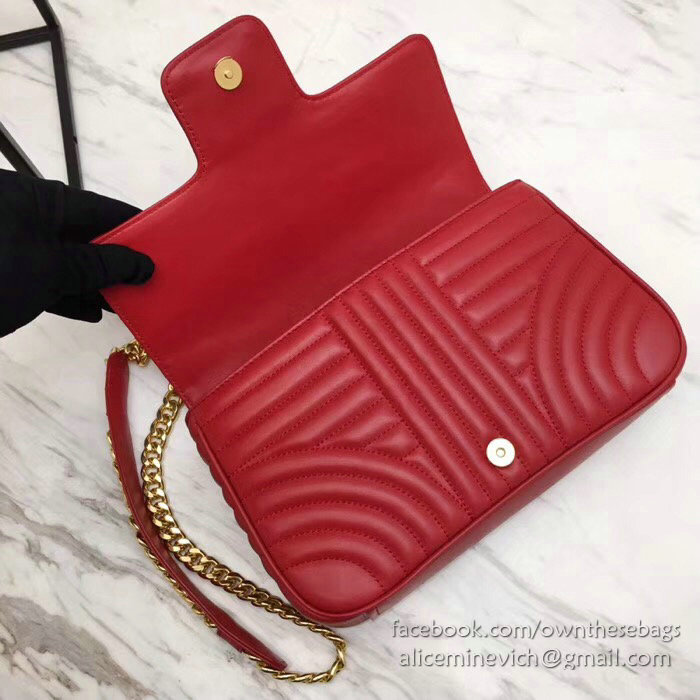 Prada Diagramme Leather Shoulder Bag Red 1BD108