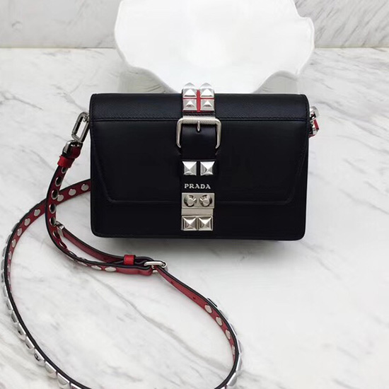 Prada Elektra Leather Bag Black 1BD121