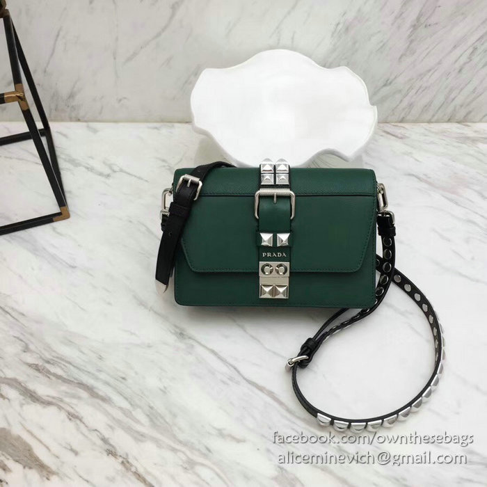 Prada Elektra Leather Bag Green 1BD121