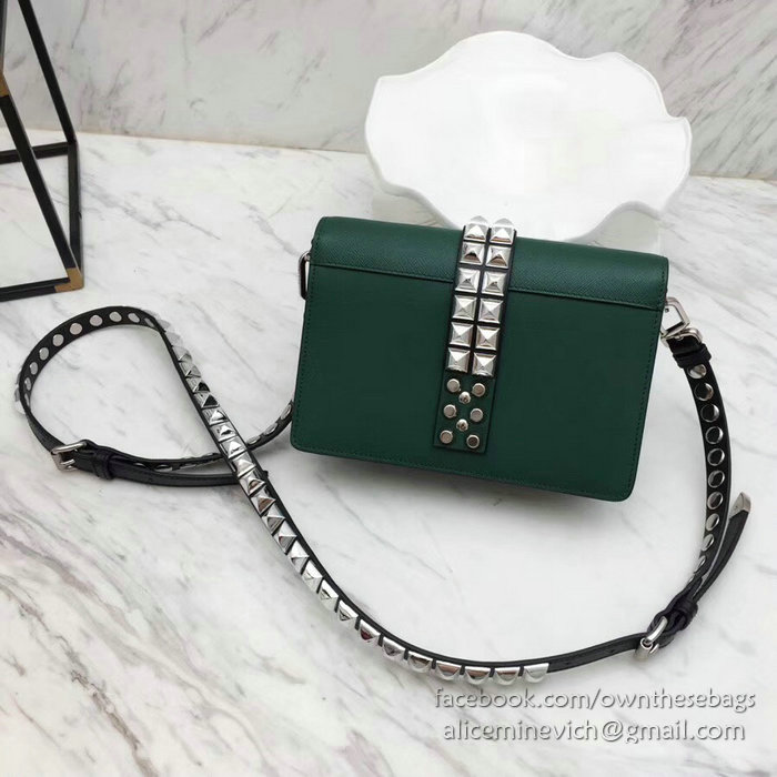 Prada Elektra Leather Bag Green 1BD121