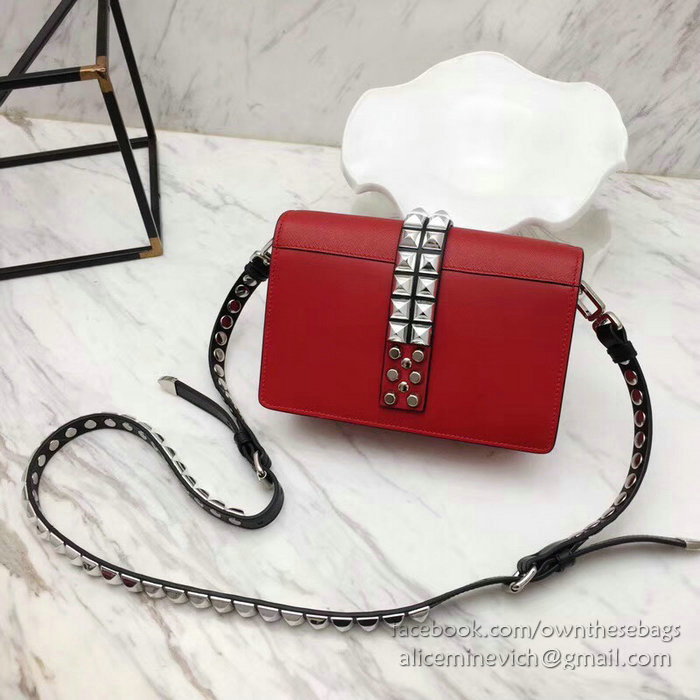 Prada Elektra Leather Bag Red 1BD121