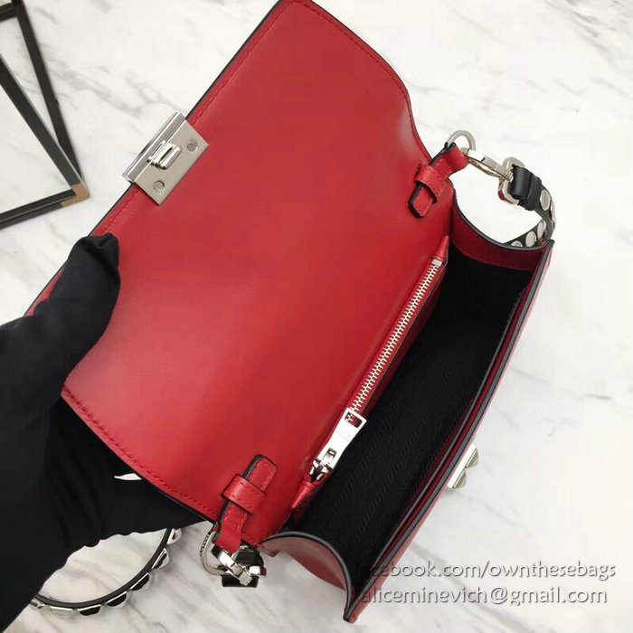 Prada Elektra Leather Bag Red 1BD121