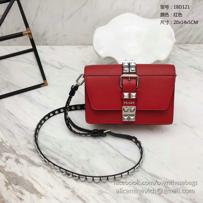 Prada Elektra Leather Bag Red 1BD121