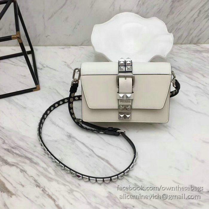 Prada Elektra Leather Bag White 1BD121