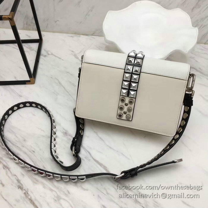 Prada Elektra Leather Bag White 1BD121