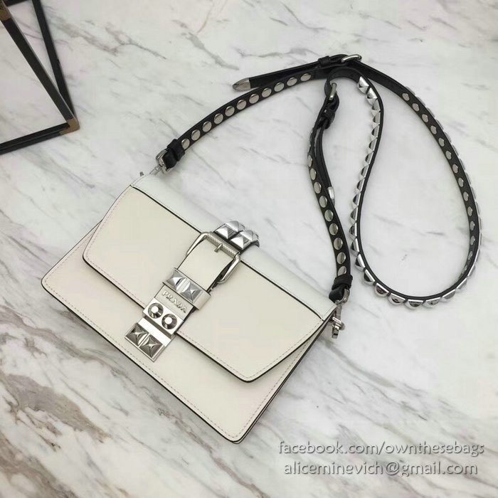 Prada Elektra Leather Bag White 1BD121