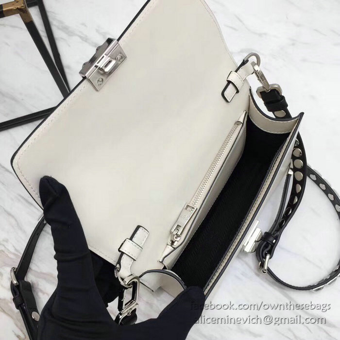 Prada Elektra Leather Bag White 1BD121