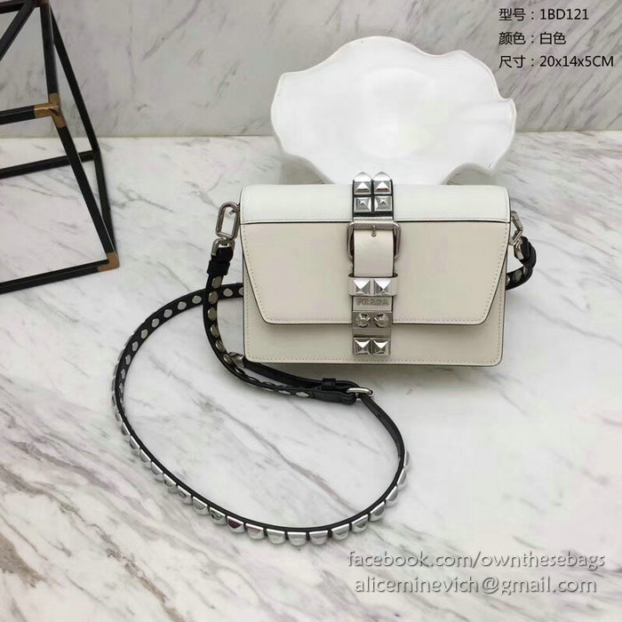 Prada Elektra Leather Bag White 1BD121