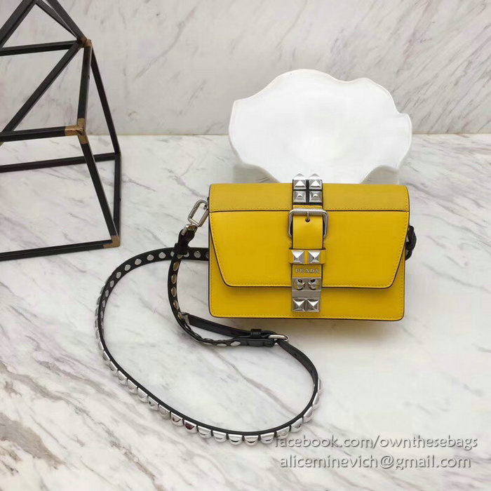 Prada Elektra Leather Bag Yellow 1BD121