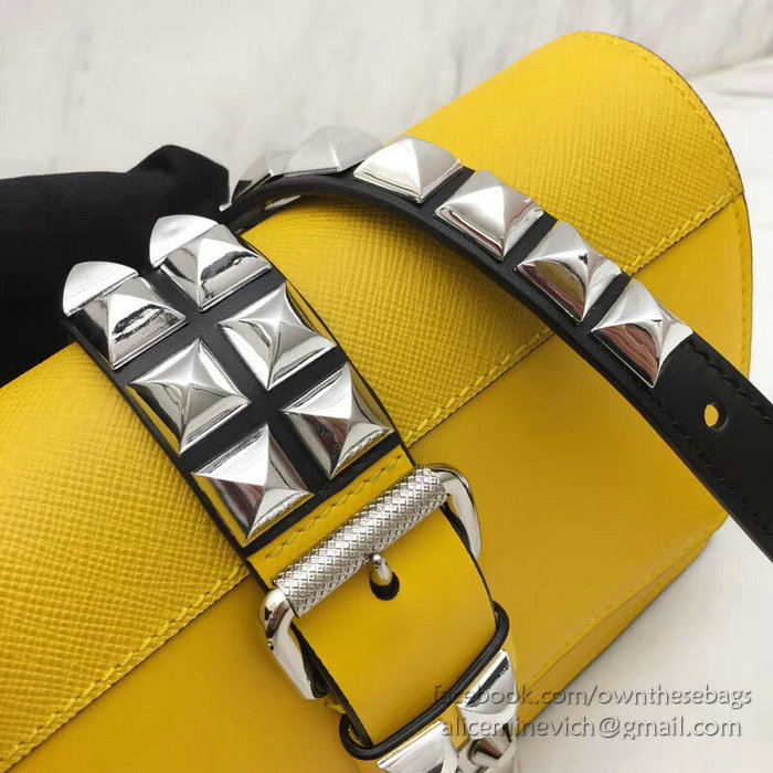 Prada Elektra Leather Bag Yellow 1BD121