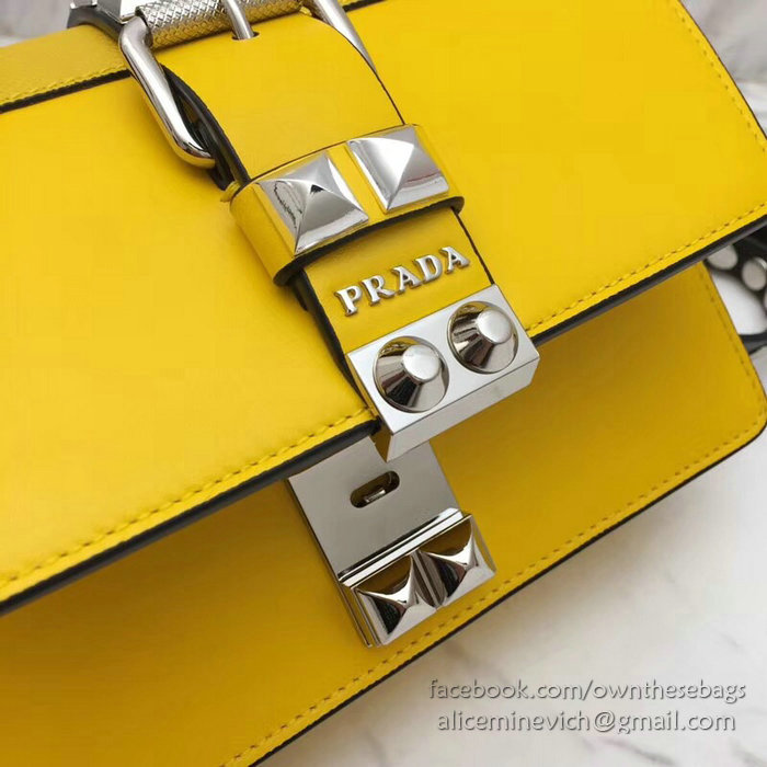 Prada Elektra Leather Bag Yellow 1BD121