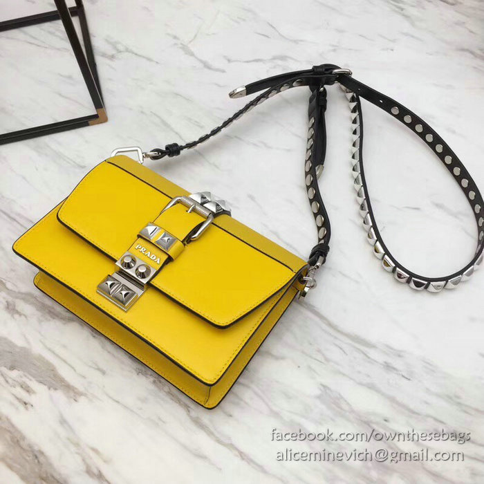 Prada Elektra Leather Bag Yellow 1BD121