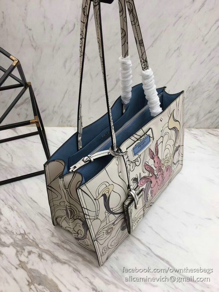 Prada Etiquette Printed Leather Bag 1BG122