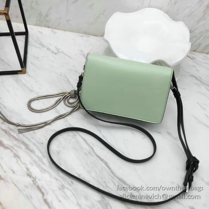 Prada Leather Shoulder Bag Black and Green 1BD101