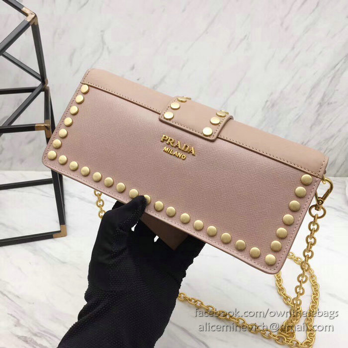 Prada Leather Shoulder Bag Pink 1BF078