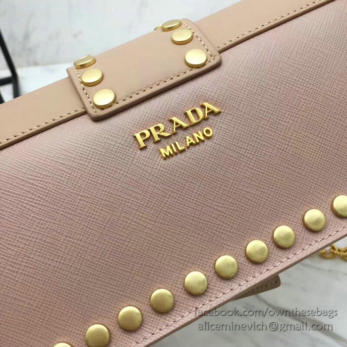 Prada Leather Shoulder Bag Pink 1BF078