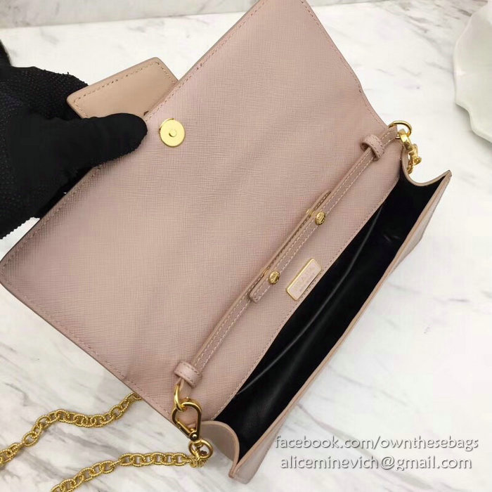 Prada Leather Shoulder Bag Pink 1BF078